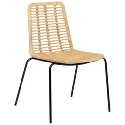 Beliani Set Of 2 Dining Chairs Taos Rattan Natural - thumbnail 4