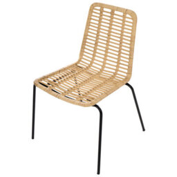 Beliani Set Of 2 Dining Chairs Taos Rattan Natural - thumbnail 6