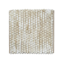 Allure Bath Fashions Marl Chunky Bobble Square Bath Mat Non Slip - Natural