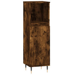 Berkfield 3 Piece Bathroom Furniture Set Smoked Oak Engineered Wood - thumbnail 7