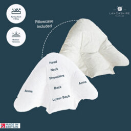 "Lancashire Textiles Batwing Reading Pillow With Cream Pillowcase - Rds Certified Duck Feather Filling, 29""x33""" - thumbnail 4