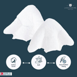 "Lancashire Textiles Batwing Reading Pillow With Cream Pillowcase - Rds Certified Duck Feather Filling, 29""x33""" - thumbnail 3