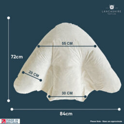 "Lancashire Textiles Batwing Reading Pillow With Cream Pillowcase - Rds Certified Duck Feather Filling, 29""x33""" - thumbnail 2
