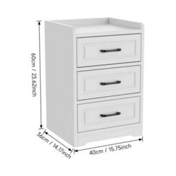 Wooden Bedroom Bedside Cabinet Furniture Storage Nightstand Side Table - thumbnail 2
