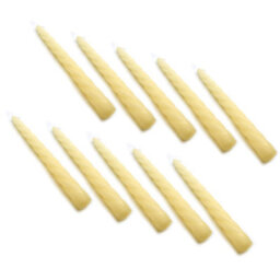 "SolaDirect Tapered Dinner Candles, Table Spiral Candles, Pack Of 10, Decorative Household Candles, Up To 7 Hours, 23 Cm / 9"" (Ivory)" - thumbnail 1