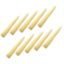 "SolaDirect Tapered Dinner Candles, Table Spiral Candles, Pack Of 10, Decorative Household Candles, Up To 7 Hours, 23 Cm / 9"" (Ivory)" - thumbnail 5