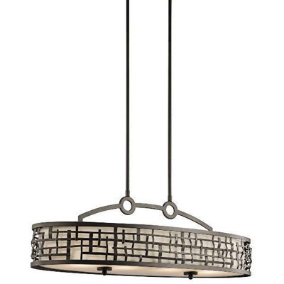Luminosa Lighting Elstead Loom 4 Light Pendant Bar Island Chandelier Light Olde Bronze, E27