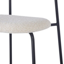 Nordlys Set Of 2 Metal Dining Chairs With Cane Backs And White Bouclé Seats Modern Design Style Dining Room - thumbnail 9