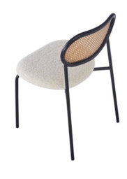 Nordlys Set Of 2 Metal Dining Chairs With Cane Backs And White Bouclé Seats Modern Design Style Dining Room - thumbnail 8