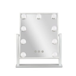 Living And Home White Rotation Dressing Room Hollywood Vanity Makeup Mirror With 9 Dimmable Led Bulbs,3 Color Lighting Modes - thumbnail 4