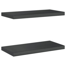 Berkfield Wall Shelves 2 Pcs 50X23.5X3 Cm Black Stainless Steel - thumbnail 7