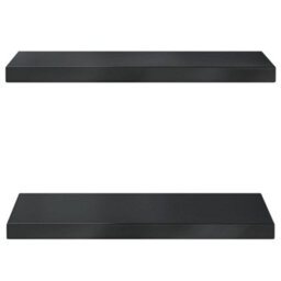 Berkfield Wall Shelves 2 Pcs 50X23.5X3 Cm Black Stainless Steel - thumbnail 5
