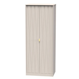 Pesaro Ready Assembled Contemporary Matt Cashmere Tall Double Wardrobe (H)1970mm (W)740mm (D)530mm - thumbnail 1