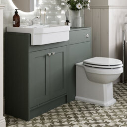Affine 1120mm Traditional Vanity Basin Unit & Btw Toilet Combi Bathroom Furniture Green - thumbnail 3