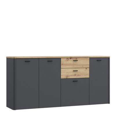 Furniture To Go Klara 4 Door 2 Drawer Chest In Grey And Oak - image 1