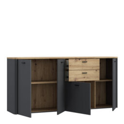 Furniture To Go Klara 4 Door 2 Drawer Chest In Grey And Oak - thumbnail 3