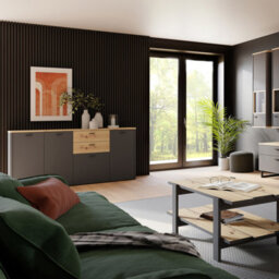 Furniture To Go Klara 4 Door 2 Drawer Chest In Grey And Oak - thumbnail 7