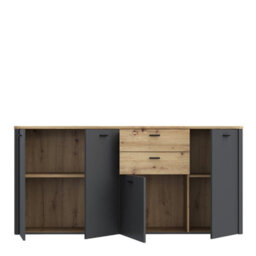 Furniture To Go Klara 4 Door 2 Drawer Chest In Grey And Oak - thumbnail 4