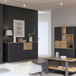Furniture To Go Klara 4 Door 2 Drawer Chest In Grey And Oak - thumbnail 5