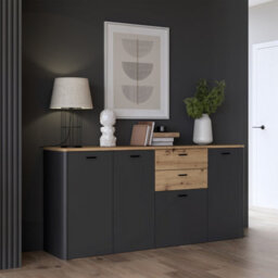 Furniture To Go Klara 4 Door 2 Drawer Chest In Grey And Oak - thumbnail 8