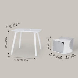 Teamson Home Fantasy Fields By Teamson Kids Wooden Biscay Table And 2 Chairs With Storage, Gray - thumbnail 4