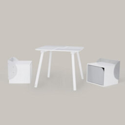 Teamson Home Fantasy Fields By Teamson Kids Wooden Biscay Table And 2 Chairs With Storage, Gray - thumbnail 1
