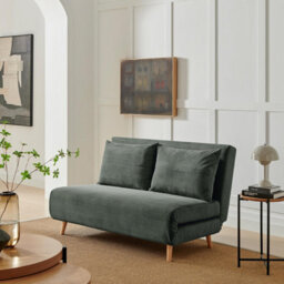 Furniturebox Uk Bobby Green Jumbo Corduroy Double Folding Sofa Bed - thumbnail 1