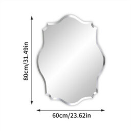 Artloge 60X80Cm Oblong Scalloped Wall Bathroom Mirror Vanity Beveled Edge Glass Frameless Mirror - thumbnail 2