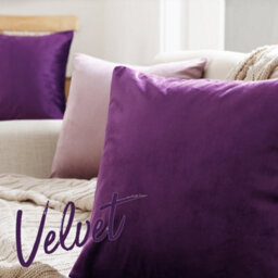 Deconovo Set Of 2  Crushed Velvet Cushion Covers 45Cm X 45Cm 18X18 Inches Throw Pillow Cases For Garden Chairs Purple - thumbnail 3