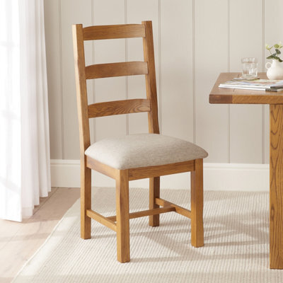 The Furniture Market Rustic Oak Ladder Back Dining Chair