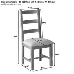 The Furniture Market Rustic Oak Ladder Back Dining Chair - thumbnail 9