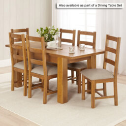 The Furniture Market Rustic Oak Ladder Back Dining Chair - thumbnail 8