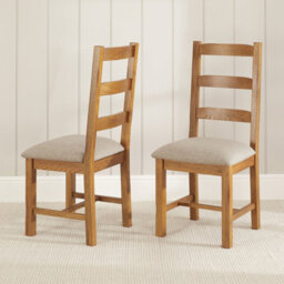 The Furniture Market Rustic Oak Ladder Back Dining Chair - thumbnail 3