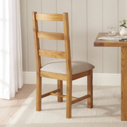 The Furniture Market Rustic Oak Ladder Back Dining Chair - thumbnail 2