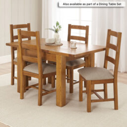 The Furniture Market Rustic Oak Ladder Back Dining Chair - thumbnail 7