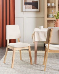 Beliani Set Of 2 Dining Chairs Merrill Wood Light Beige - thumbnail 2