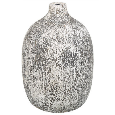 Beliani Flower Vase Vigo Ceramic 36 Cm Grey - image 1