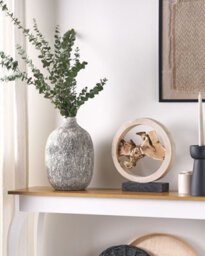 Beliani Flower Vase Vigo Ceramic 36 Cm Grey - thumbnail 2