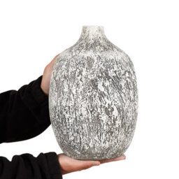 Beliani Flower Vase Vigo Ceramic 36 Cm Grey - thumbnail 4