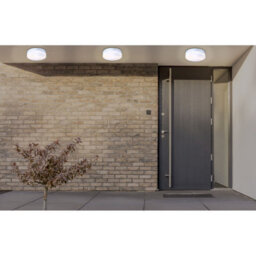 Luminosa Lighting Luminosa Vranos Outdoor Flush Silver Metallic Ip44 Opal Glass Shade 2X E27 - thumbnail 2