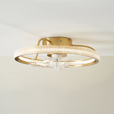 Bhs Modern Brass Effect Led Ceiling Fan Light - image 1