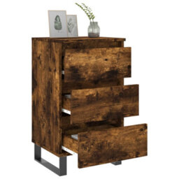 Berkfield Bedside Cabinets 2 Pcs Smoked Oak 40X35X69 Cm Engineered Wood - thumbnail 4