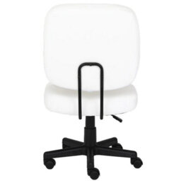 White Home Office Chair Pu Leather Computer Desk Chair Swivel Armless Chair For Study - thumbnail 5