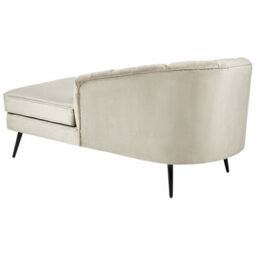 Beliani Left-Hand Chaise Longue Allier Velvet Beige - thumbnail 5