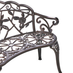 Beliani Garden Bench Piura 88 Cm Metal Dark Brown - thumbnail 8