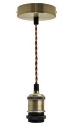Long Life Lamps Company Industrial Vintage Brass Ceiling Pendant Lamp Holder E27 Fitting M0010Ab - thumbnail 4