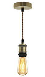 Long Life Lamps Company Industrial Vintage Brass Ceiling Pendant Lamp Holder E27 Fitting M0010Ab - thumbnail 1
