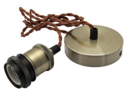 Long Life Lamps Company Industrial Vintage Brass Ceiling Pendant Lamp Holder E27 Fitting M0010Ab - thumbnail 7