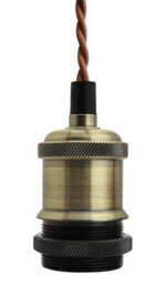 Long Life Lamps Company Industrial Vintage Brass Ceiling Pendant Lamp Holder E27 Fitting M0010Ab - thumbnail 3