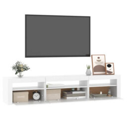 Berkfield Tv Cabinet With Led Lights White 195X35X40 Cm - thumbnail 6
